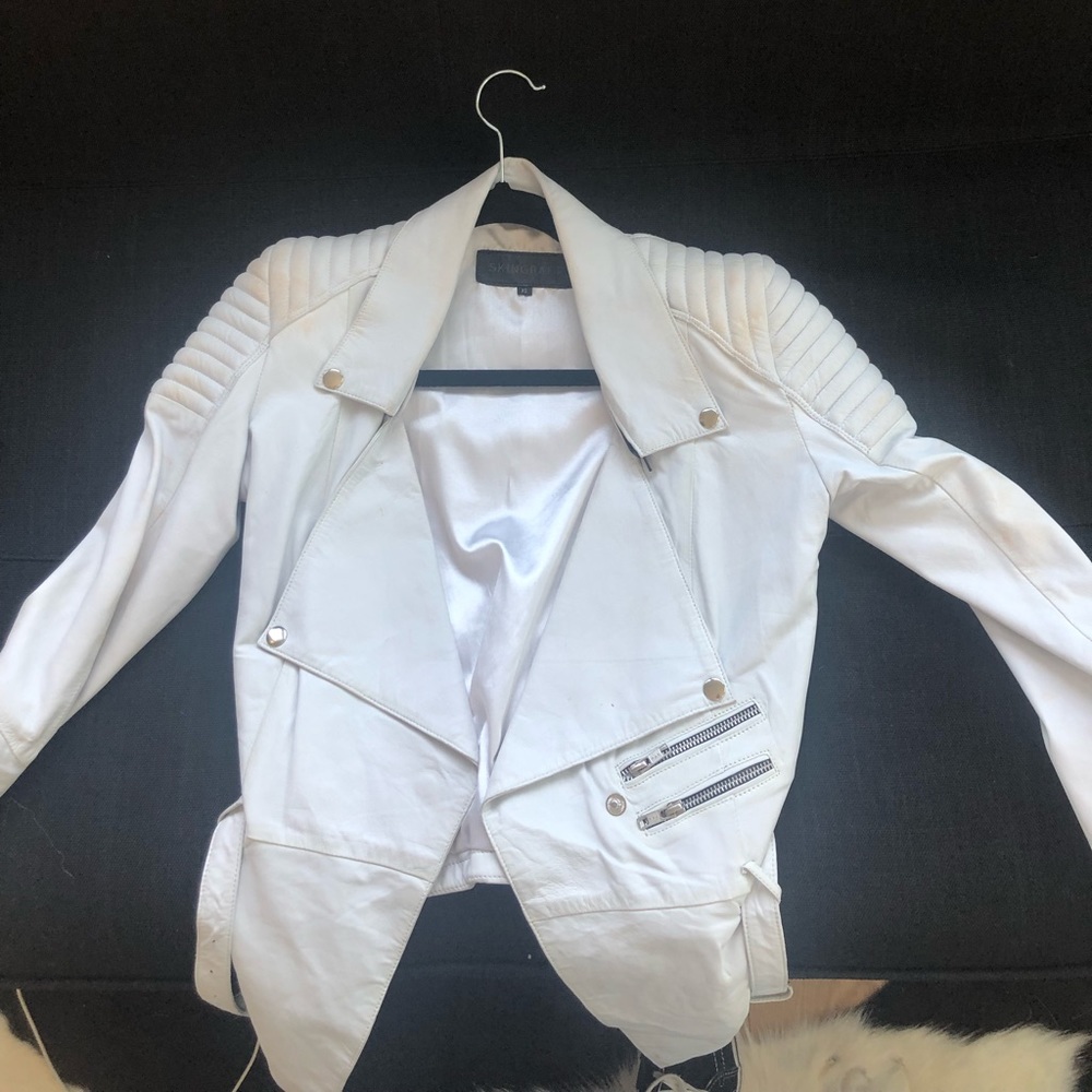 Skingraft Draped Motorcycle Jacket in Grey